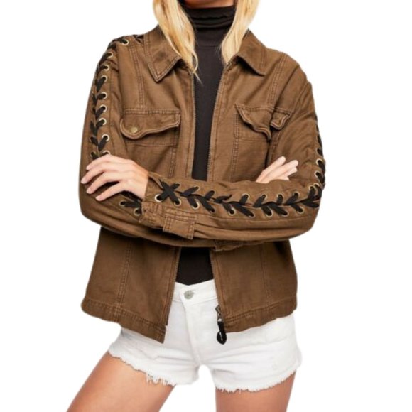 Free People Jackets & Blazers - Free People Faye Military Jacket in Moss